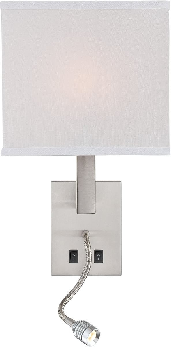 10"W Columbo 2-Light LED Wall Sconce Light Polished Silver