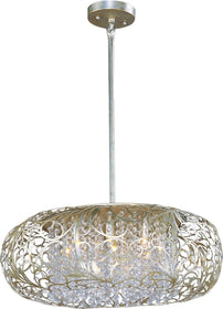 24"W Arabesque 9-Light Pendant Golden Silver