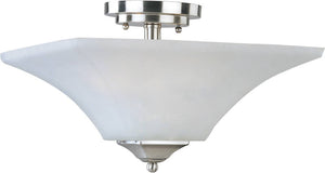 13"W Aurora 2-Light Semi-Flush Mount Satin Nickel