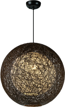 19"W Bali 1-Light Chandelier Chocolate