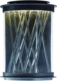 14"H Bedazzle LED Outdoor Wall Lantern Texture Ebony / Polished Chrome
