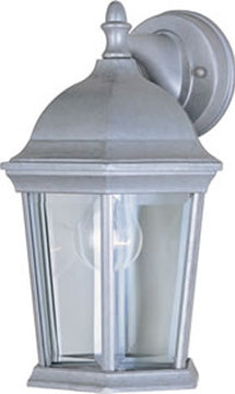 12"H Cast Aluminum 1-Light Outdoor Wall Lantern Pewter