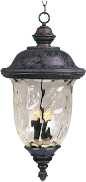 14"W Carriage House Die-Cast Aluminum 3-Light Outdoor Hanging Lantern Oriental Bronze