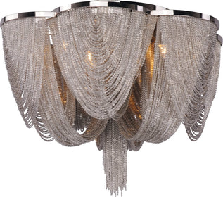 18"W Chantilly 6-Light Flush Mount Polished Nickel