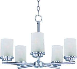 22"W Corona 5-Light Chandelier Satin Nickel