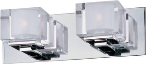 15"W Cubic 2-Light Bath Vanity Polished Chrome