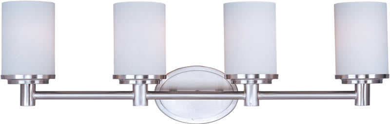 29"W Cylinder 4-Light Bath Vanity Satin Nickel