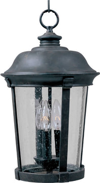 12"W Dover Cast 3-Light Outdoor Hanging Lantern Bronze