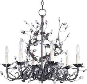 27"W Elegante 6-Light Chandelier Oil Rubbed Bronze