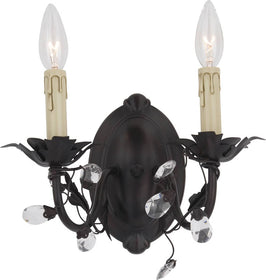 12"W Elegante 2-Light Wall Sconce Oil Rubbed Bronze