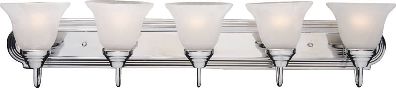 36"W Maxim 5-Light Bathroom Vanity Polished Chrome