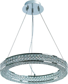 20"W Eternity LED 3-Light Pendant Polished Chrome