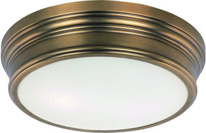 13"W Fairmont 2-Light Flush Mount Natural Aged Brass