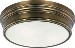 16"W Fairmont 3-Light Flush Mount Natural Aged Brass