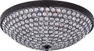 15"W Glimmer 4-Light Flush Mount Bronze