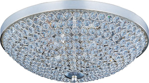 15"W Glimmer 4-Light Flush Mount Plated Silver