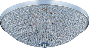 22"W Glimmer 9-Light Flush Mount Plated Silver