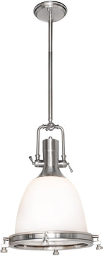 14"W Hi-Bay 1-Light Pendant Satin Nickel