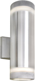 12"H Lightray 2-Light Outdoor Wall Light Brushed Aluminum
