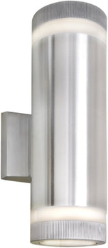 12"H Lightray 2-Light LED Outdoor Wall Light Brushed Aluminum