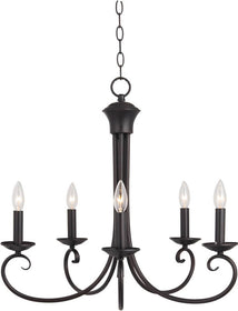 25"W Loft 5-Light Chandelier Oil Rubbed Bronze