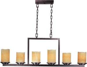 45"W Luminous 6-Light Chandelier Rustic Ebony