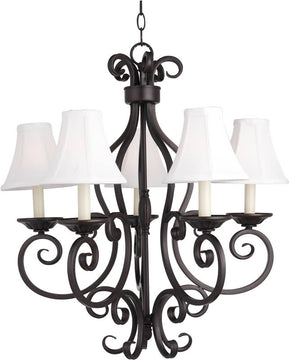 26"W Manor 5-Light Chandelier Oil Rubbed Bronze
