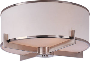 18"W Nexus 3-Light Flush Mount Satin Nickel