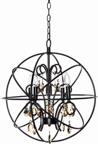 19"W Orbit 4-Light Chandelier Oil Rubbed Bronze