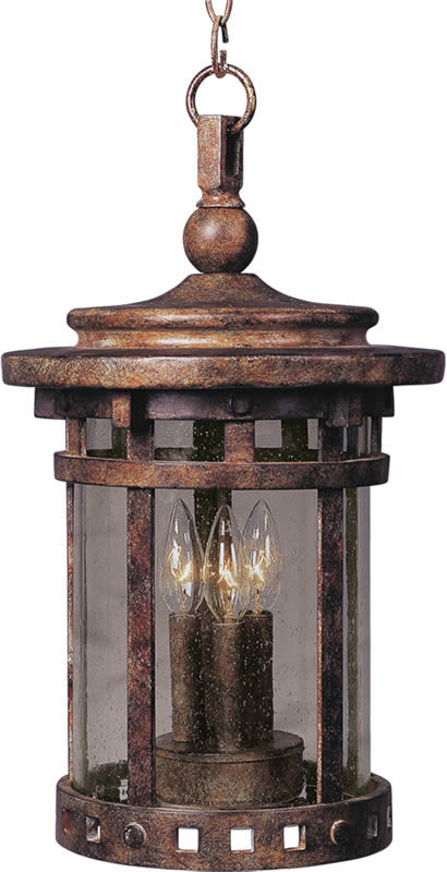 Maxim Santa Barbara Die-Cast Aluminum 3-Light Outdoor Hanging Lantern Sienna 3138CDSE