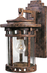 13"H Santa Barbara Die-Cast Aluminum 1-Light Outdoor Wall Mount Sienna