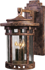 20"H Santa Barbara Die-Cast Aluminum 3-Light Outdoor Wall Mount Sienna