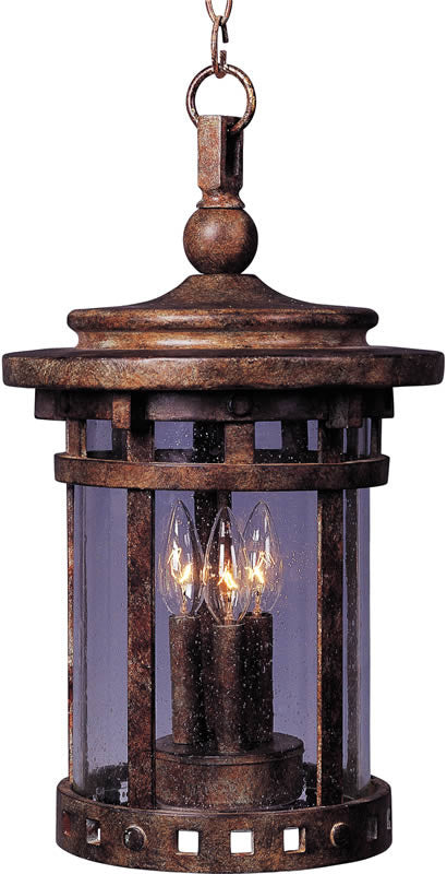 Maxim Santa Barbara Vivex 3-Light Outdoor Hanging Lantern Sienna 40039CDSE