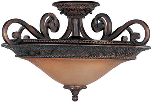 23"W Symphony 3-Light Semi-Flush Mount Oil Rubbed Bronze