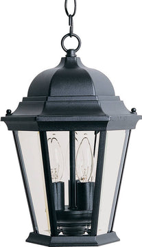 9"W Westlake 3-Light Outdoor Hanging Lantern Black