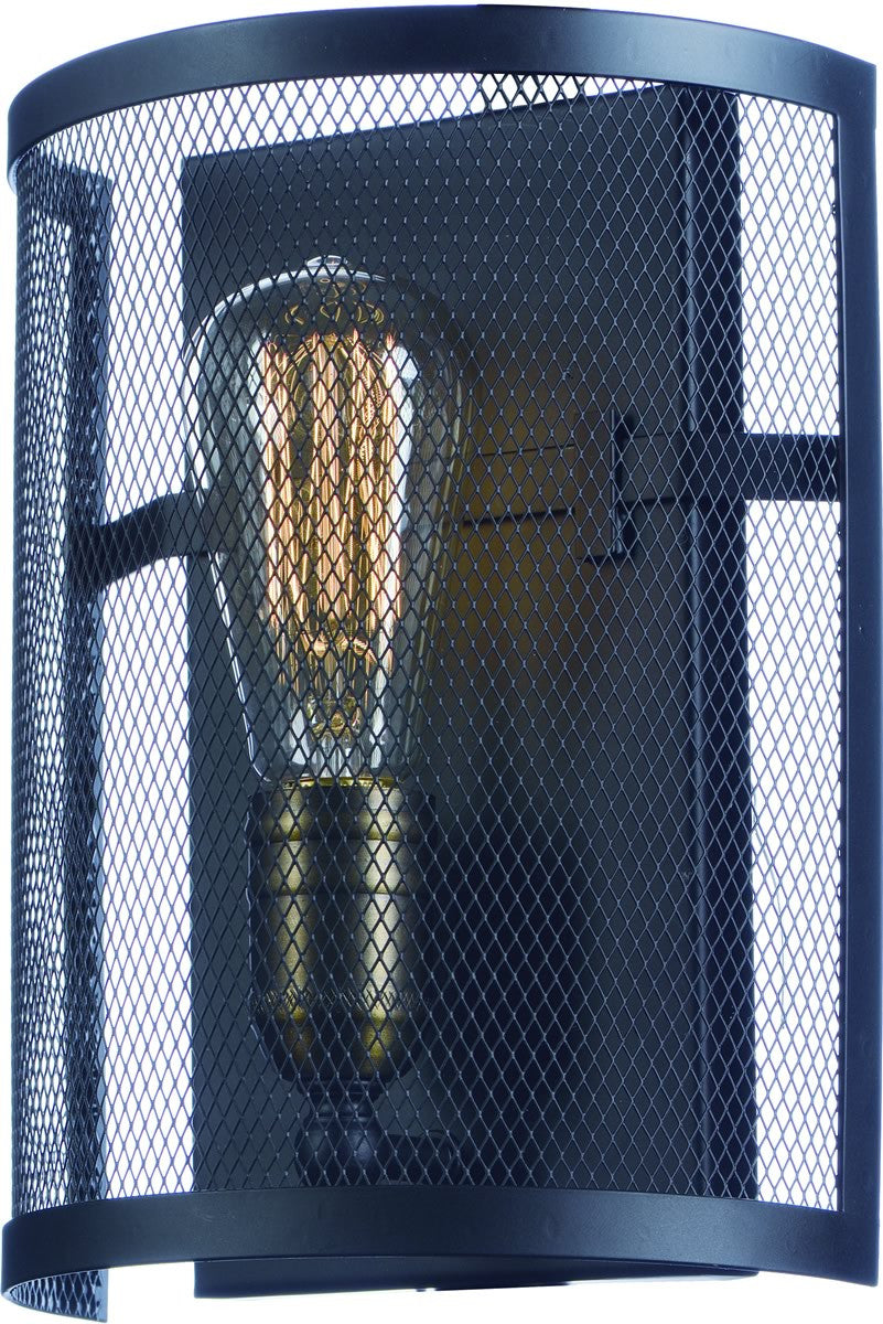 Maxim Palladium 1-Light Wall Sconce with Bulbs 20112BKNABBUI
