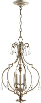 14"W Ansley 3-light Entry Foyer Hall Chandelier Aged Silver Leaf