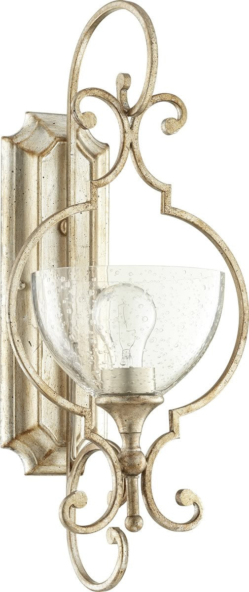 Quorum Ansley 1-light Wall Mount Light Fixture Aged Silver Leaf