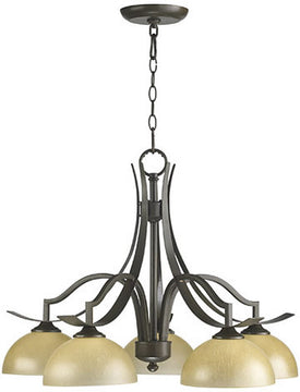 26"W Atwood 5-Light Chandelier Oiled Bronze