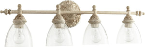 32"W 4-light Bath Vanity Light Persian White w ClearSeeded