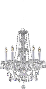 17"W Bohemian Katerina 5-Light Chandelier Chrome