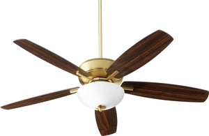 52"W Breeze 2-light Ceiling Fan Aged Brass