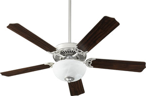52"W Capri VIII 2-light Energy Star LED Ceiling Fan Satin Nickel w/ Faux Alabaster