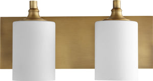 17"W Celeste 2-light Bath Vanity Light Aged Brass