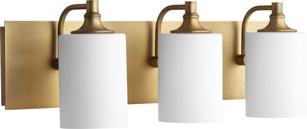 Quorum Celeste 3-light Bath Vanity Light Aged Brass