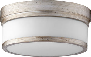12"W Celeste 2-light Ceiling Flush Mount Aged Silver Leaf
