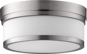 12"W Celeste 2-light Ceiling Flush Mount Satin Nickel