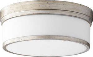 14"W Celeste 3-light Ceiling Flush Mount Aged Silver Leaf
