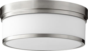14"W Celeste 3-light Ceiling Flush Mount Satin Nickel