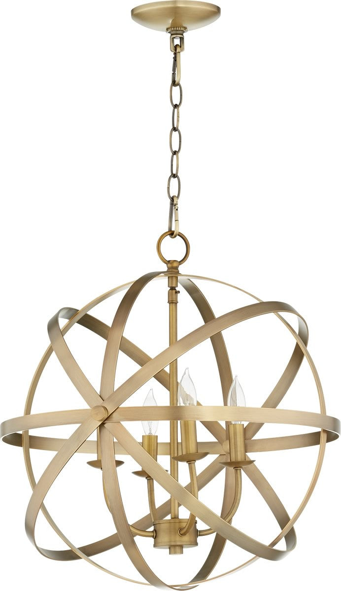 Quorum Celeste 4-light Chandelier Aged Brass